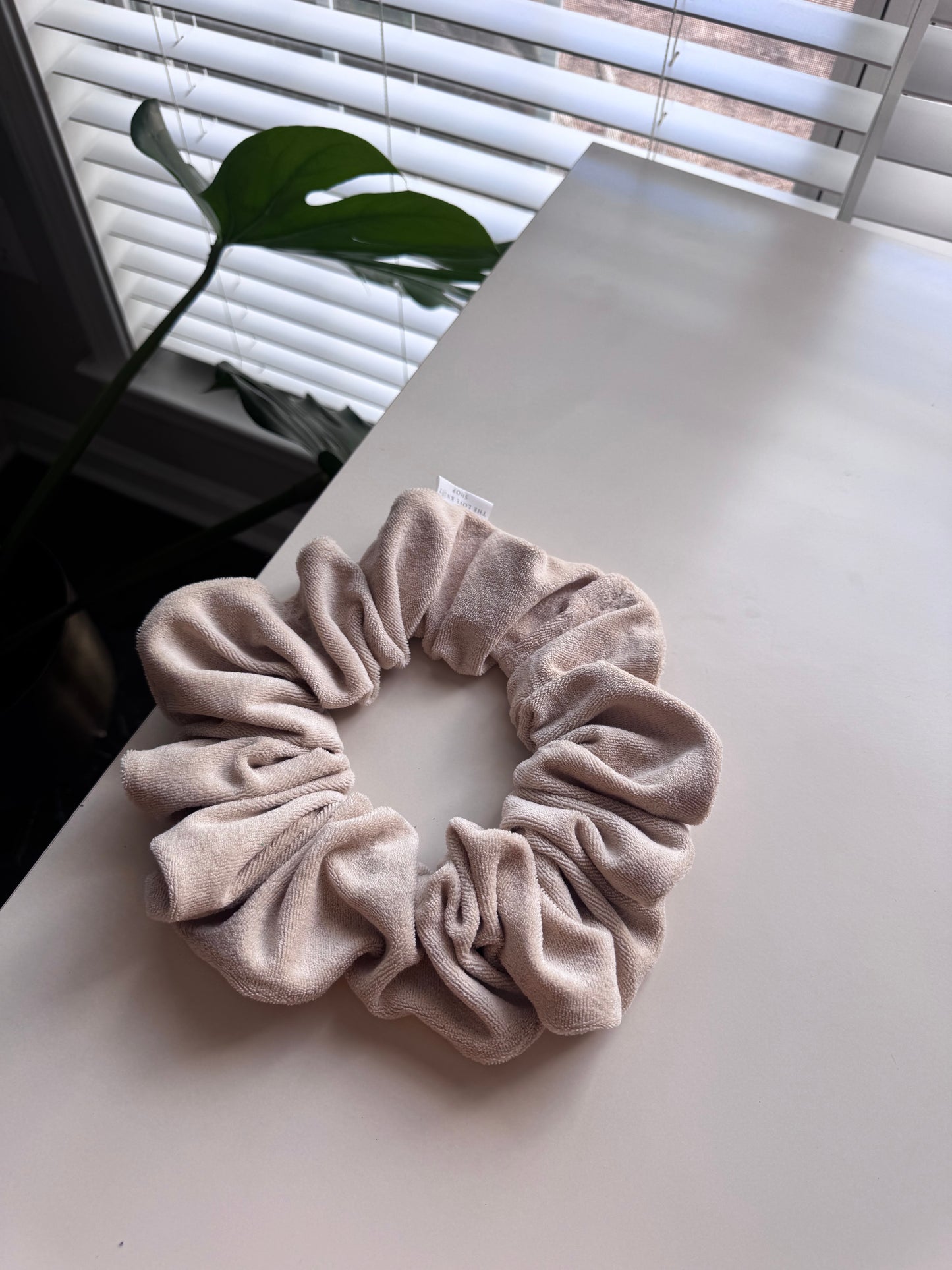 Beige Mat Tie Scrunchie