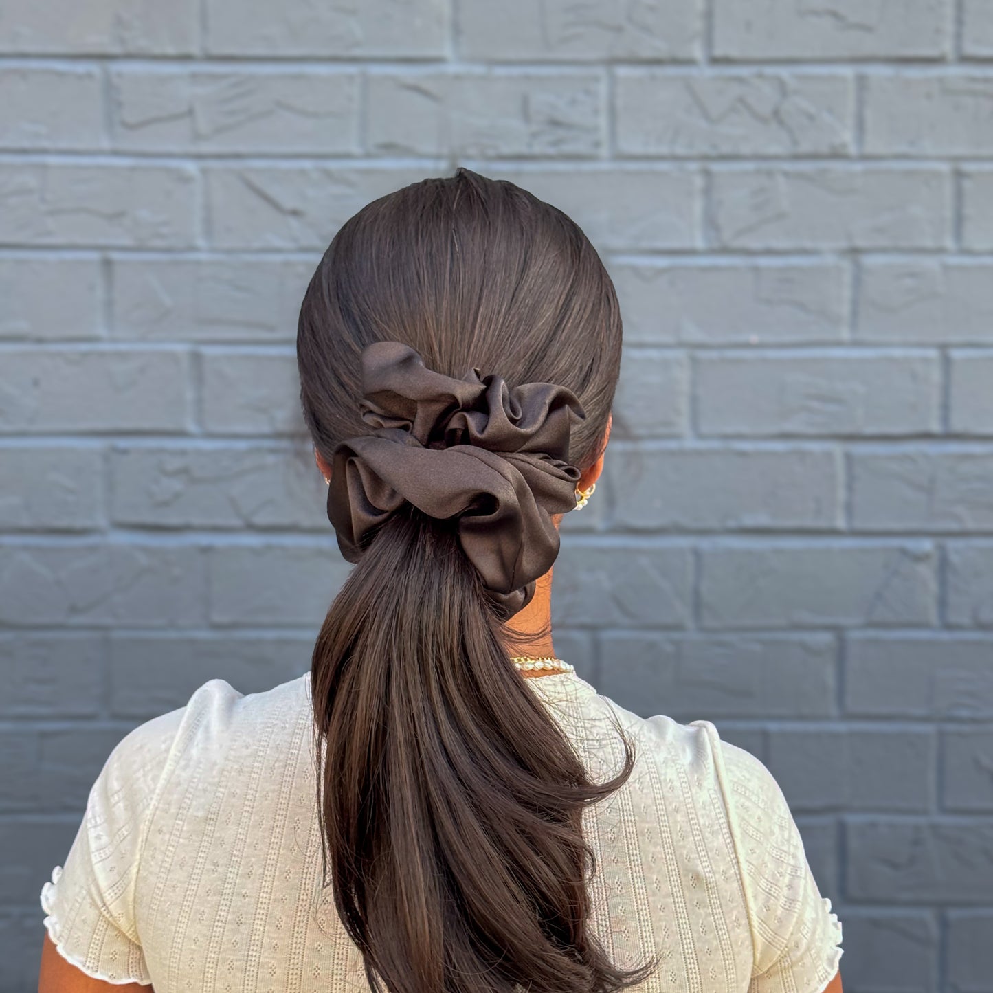 Black Satin Scunchie (M)