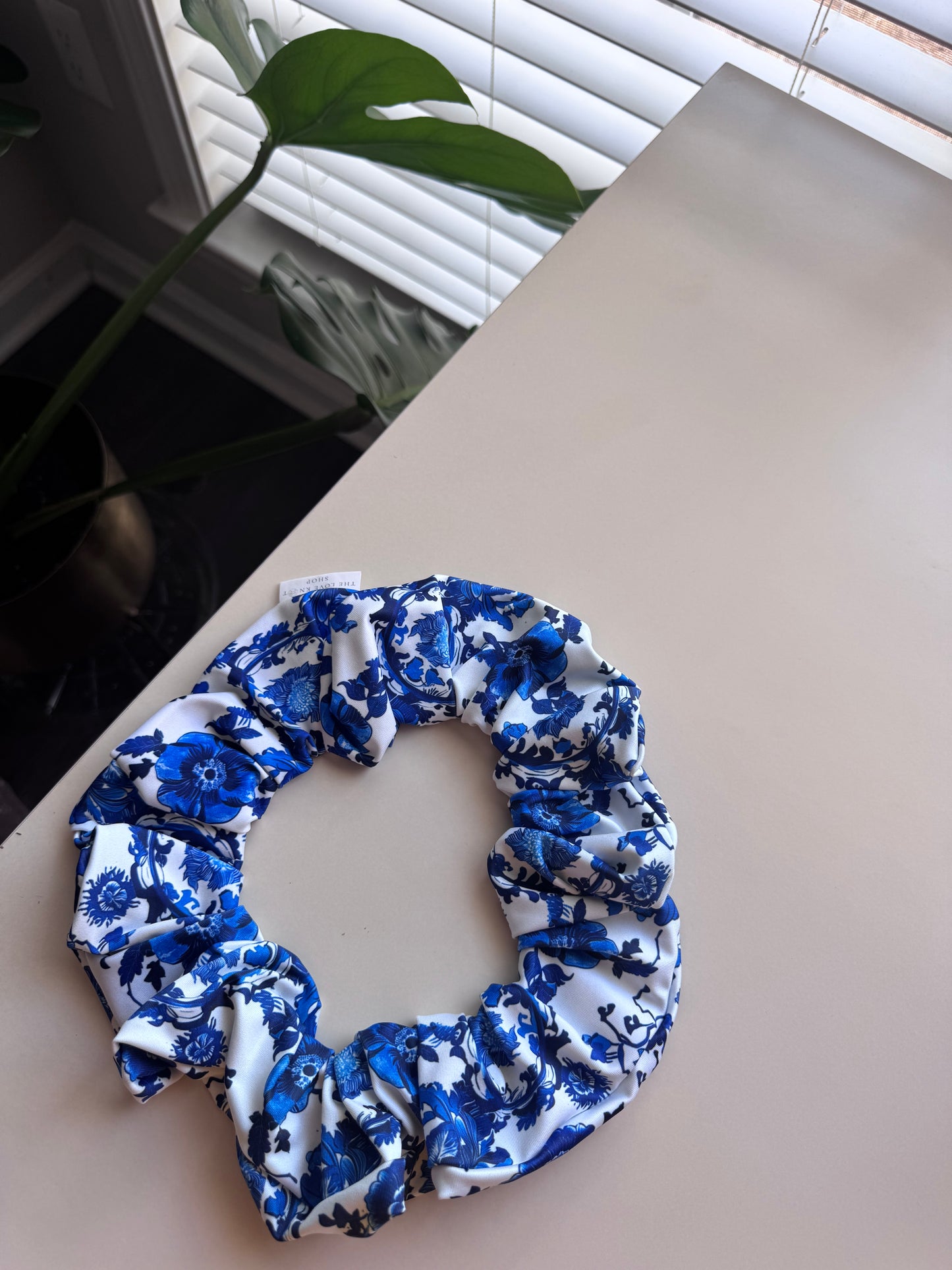 Blue China Mat Tie Srunchie