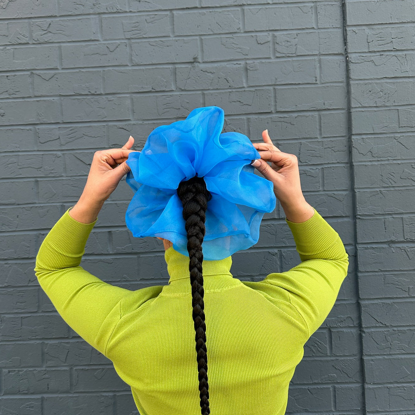 Blue Organza Scrunchie (XL)