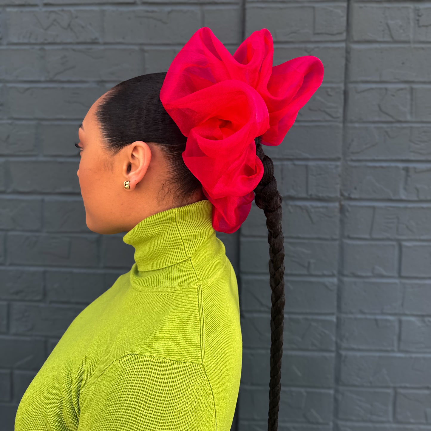 Red Organza Scrunchie (XXL)