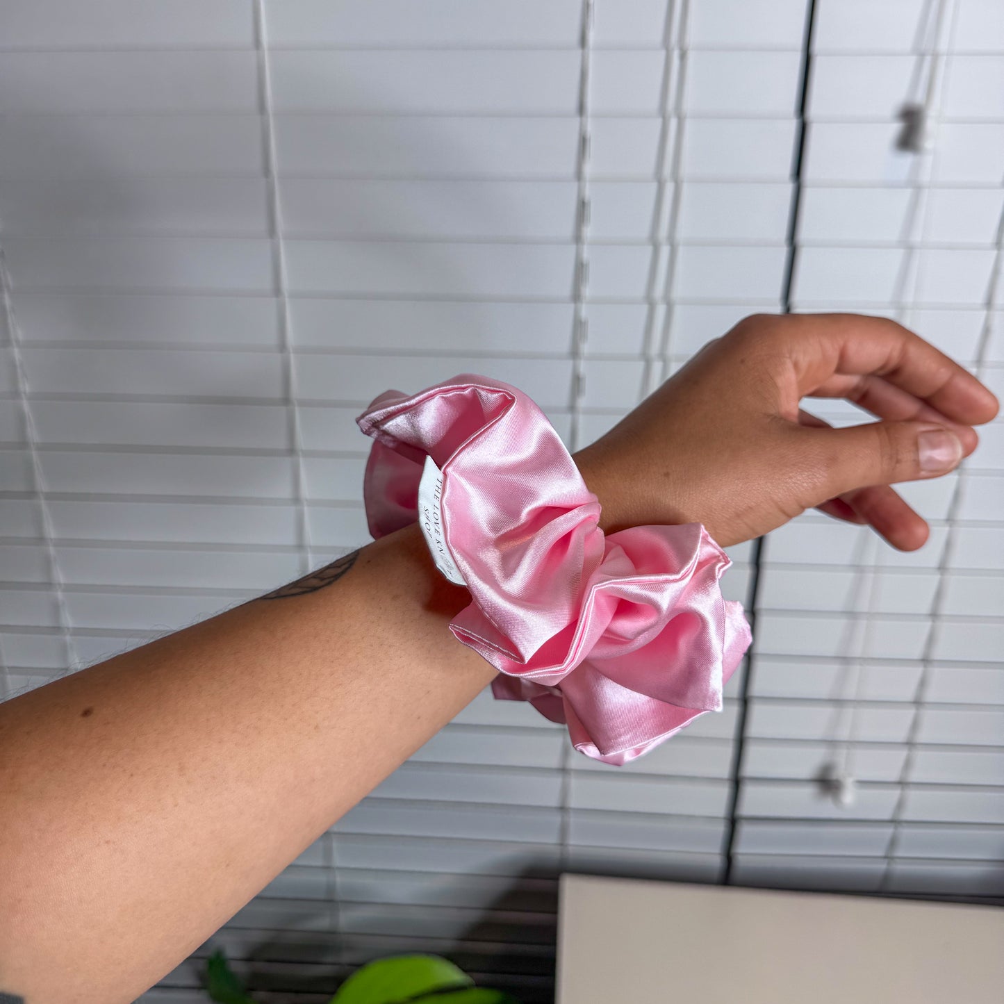 Light Pink Satin Scrunchie