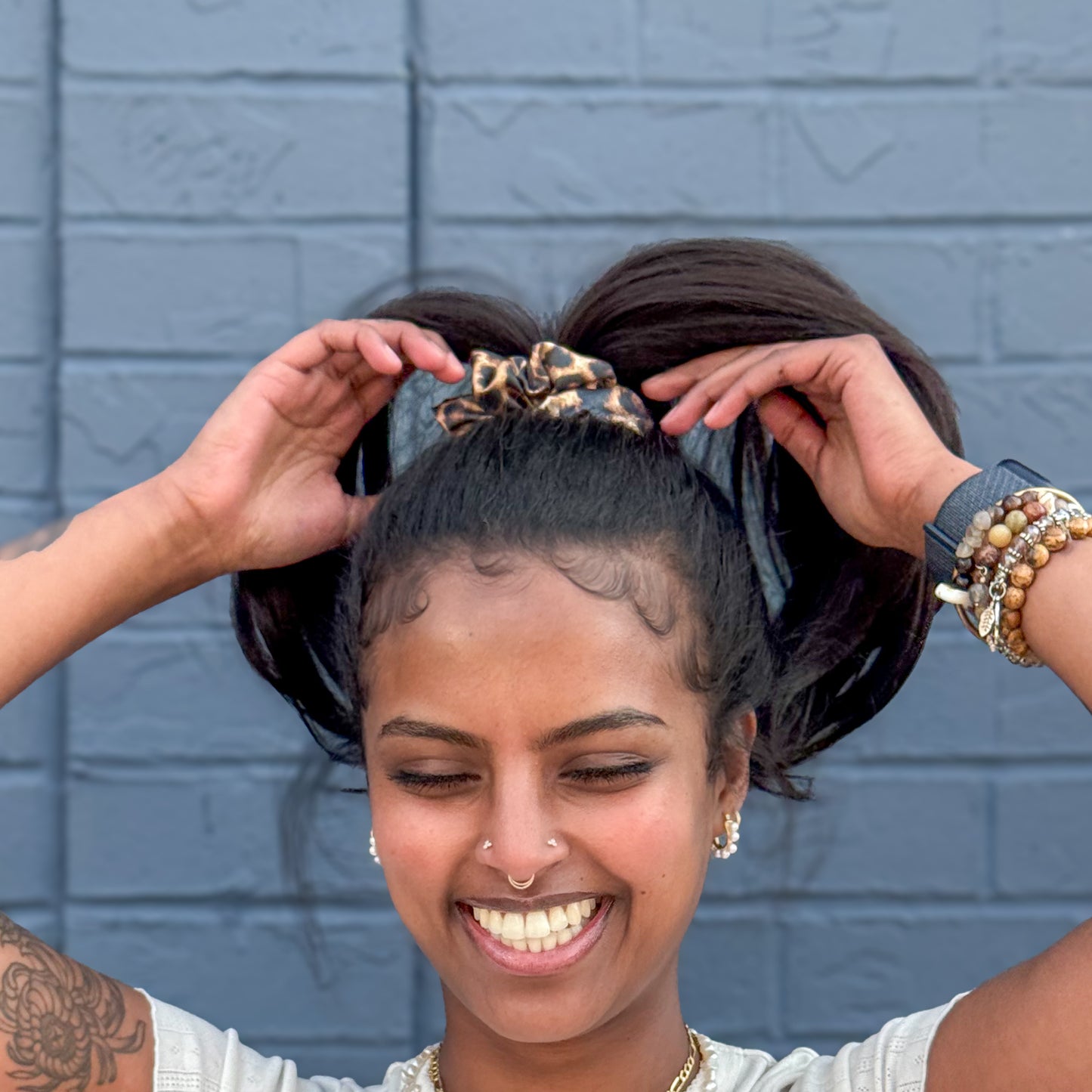 Leopard Satin Scrunchie (S)