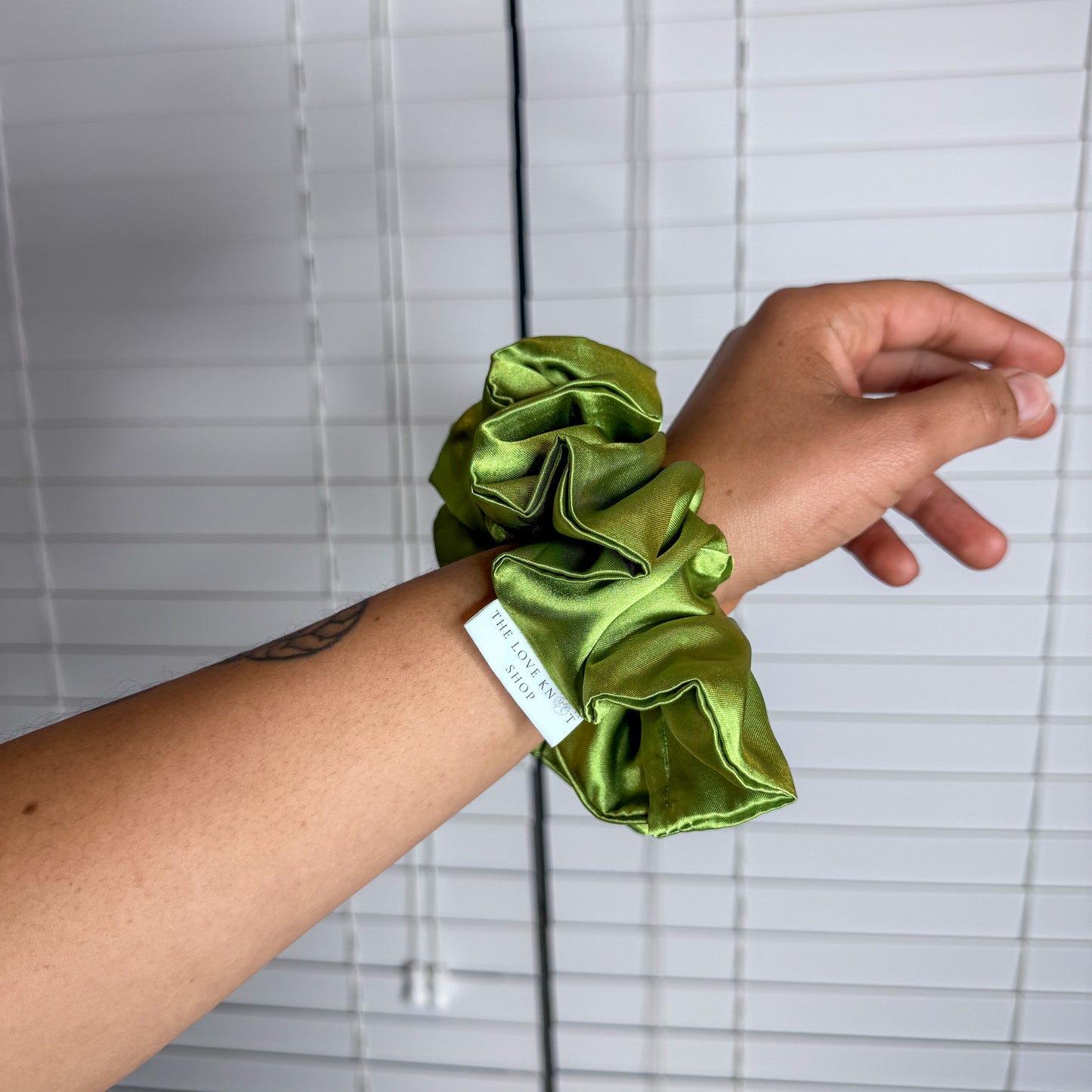 Green Chartreuse Satin Scrunchie