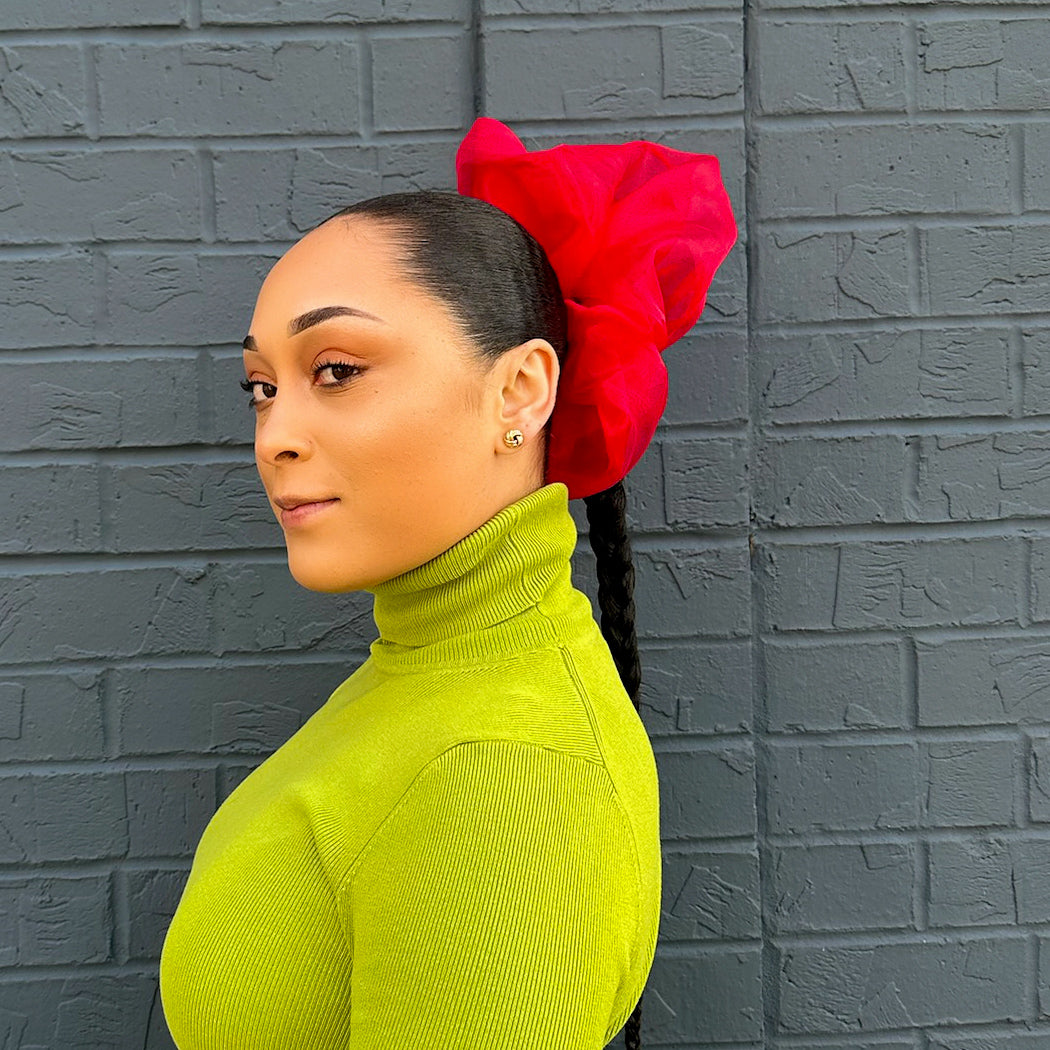Red Organza Scrunchie (XXL)