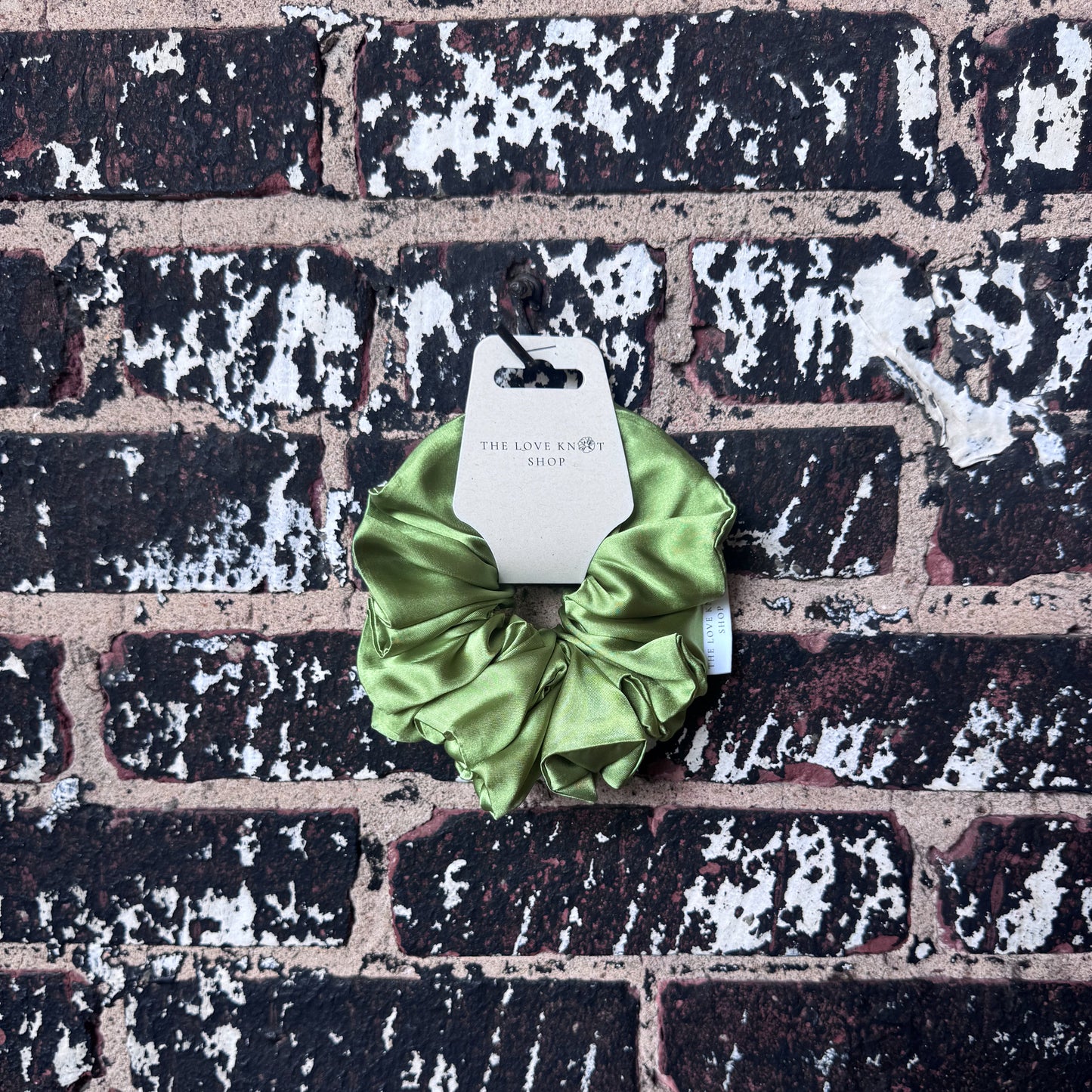 Green Chartreuse Satin Scrunchie