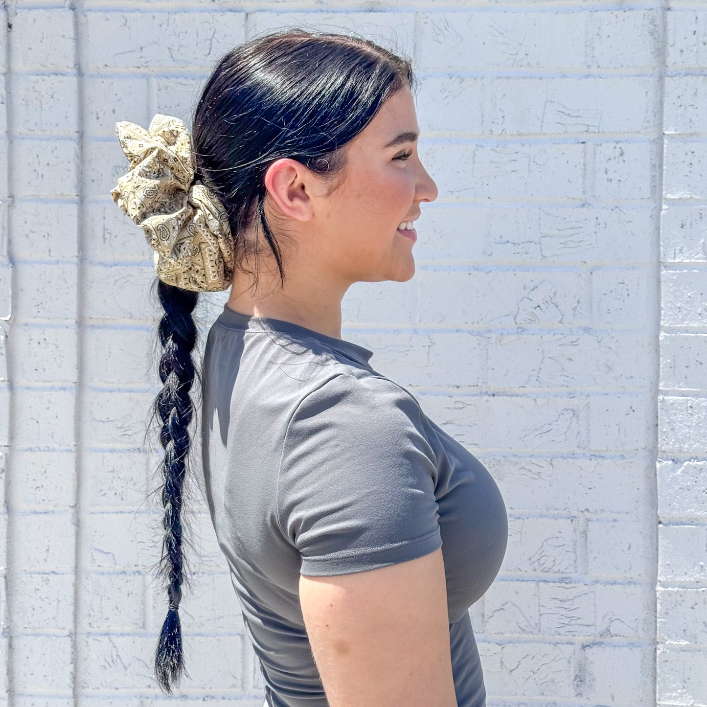 Tan Paisley Scrunchie (XL)