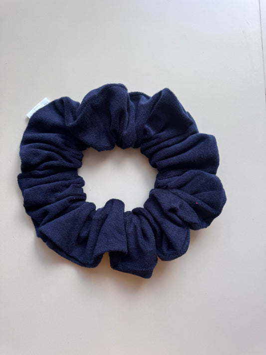 Navy Blue Mat Tie Scrunchie