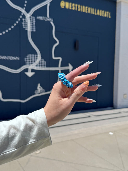Turquoise Mini Ring Scrunchie