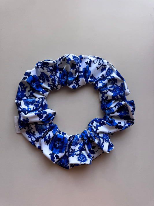 Blue China Mat Tie Srunchie