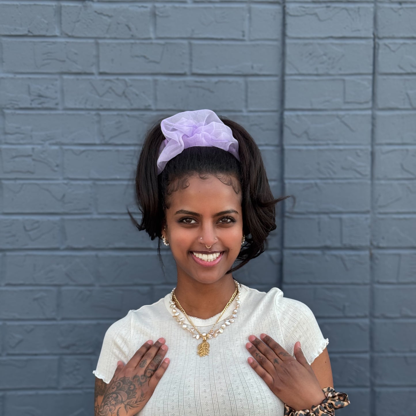 Lilac Organza Scrunchie (XL)