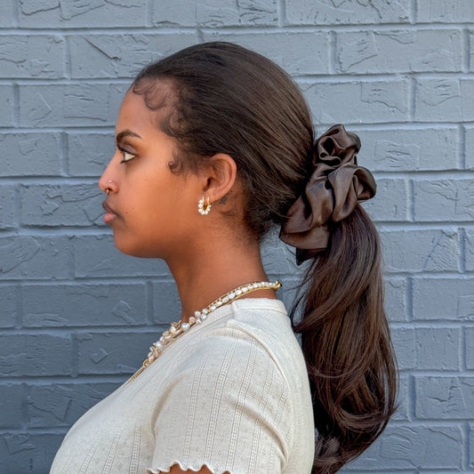 Black Satin Scunchie (M)