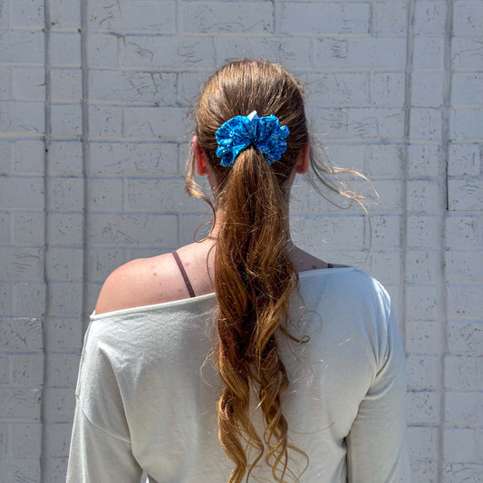 Turquoise Paisley Scrunchie (S)