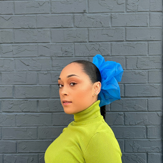 Blue Organza Scrunchie (XL)